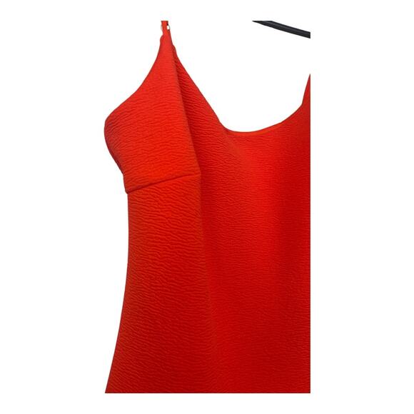 Lulus Our Last Dance Coral Red Ruffled Mini Dress Orange Asymmetrical Small - Picture 4 of 8